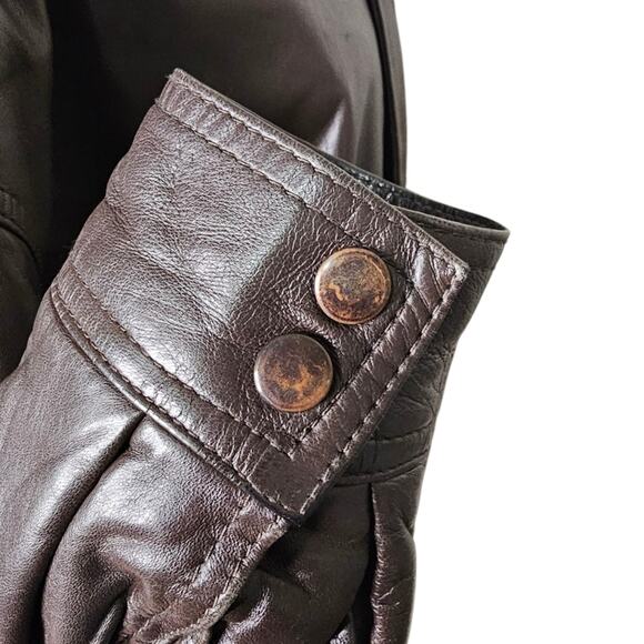 Vintage Men's Pano Sereti New York Leather Flight Bomber Jacket in Brown X-Large - Picture 10 of 11